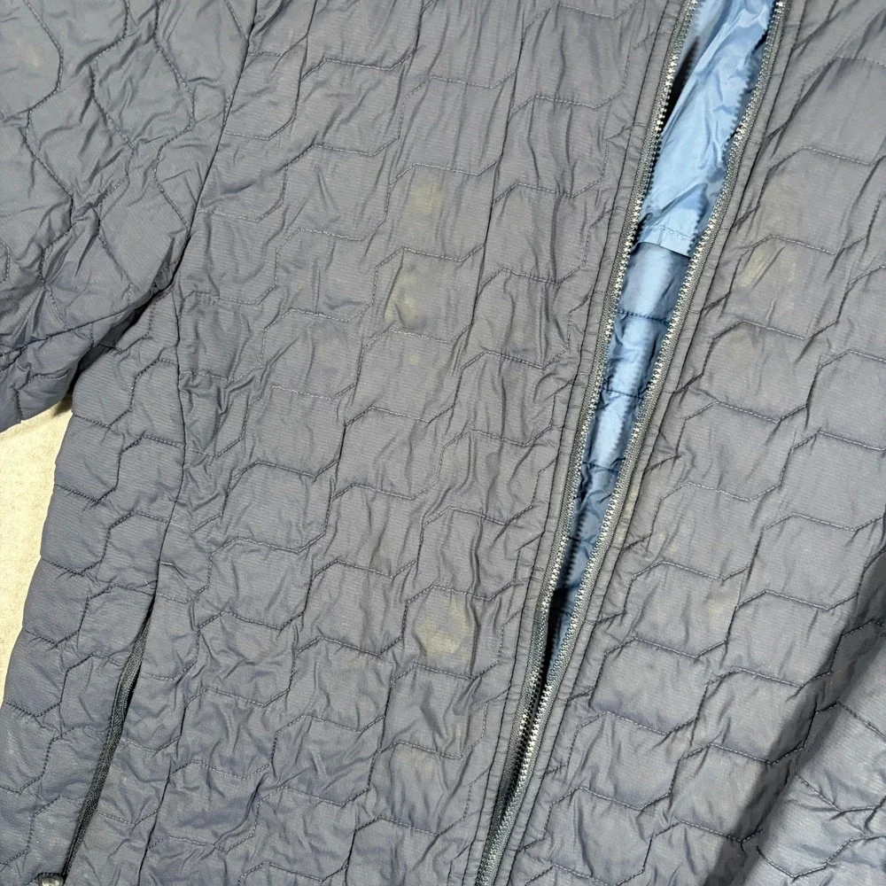 The North Face ThermoBall Jacket Mens Size Medium Navy Blue Quilted Hooded READ
